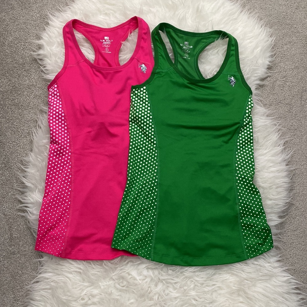 Lot of 2 U.S. Polo Assn Racerback Workout Tank Tops - Small